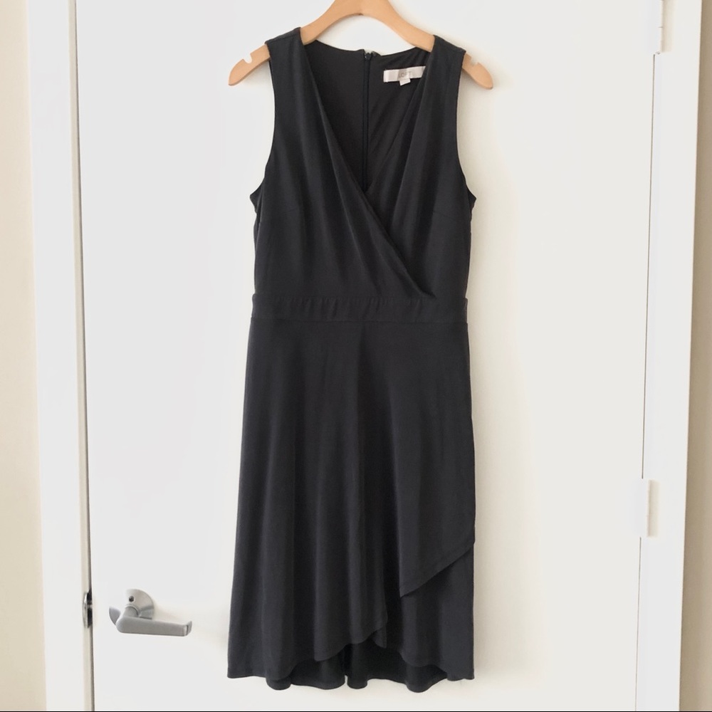 Loft Faux Wrap Dress - Black